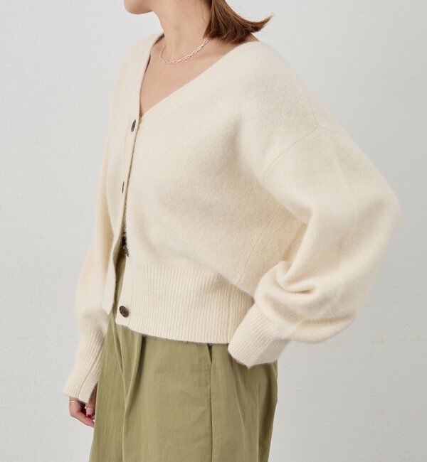 「ファーウールタイ付きカーディガン」|カーディガン|