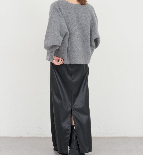  「ファーウールタイ付きカーディガン」|カーディガン|