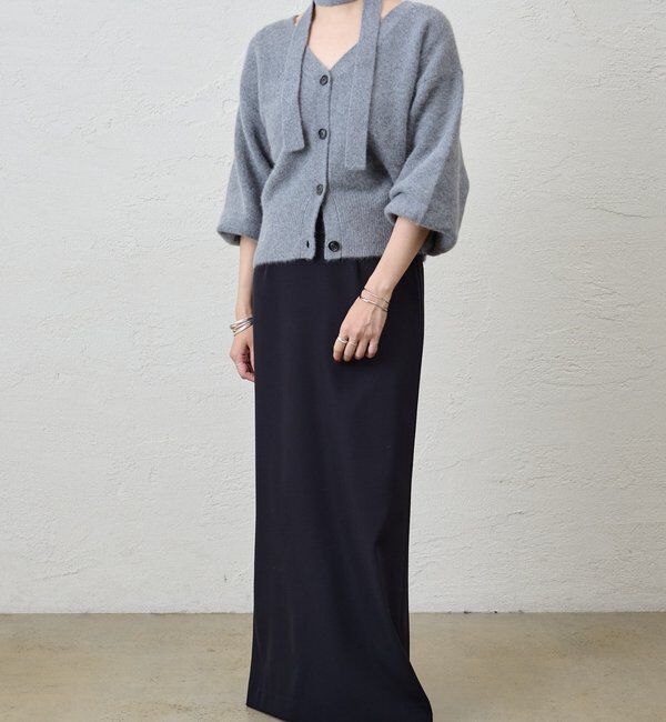  「ファーウールタイ付きカーディガン」|カーディガン|