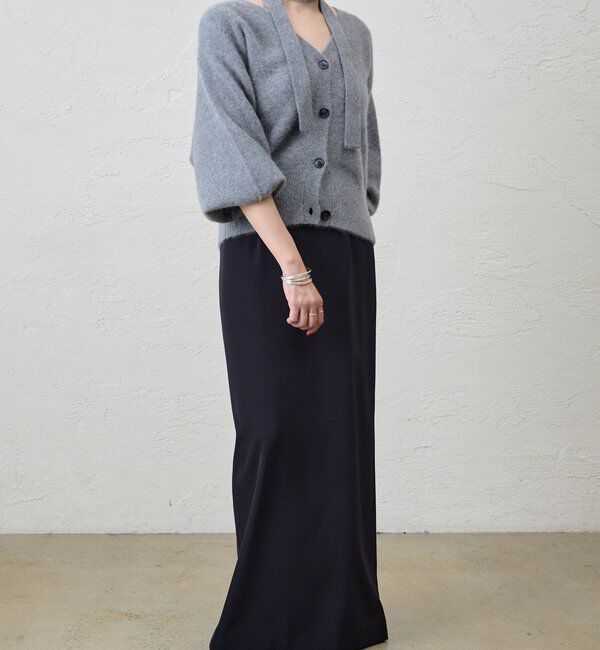  「ファーウールタイ付きカーディガン」|カーディガン|