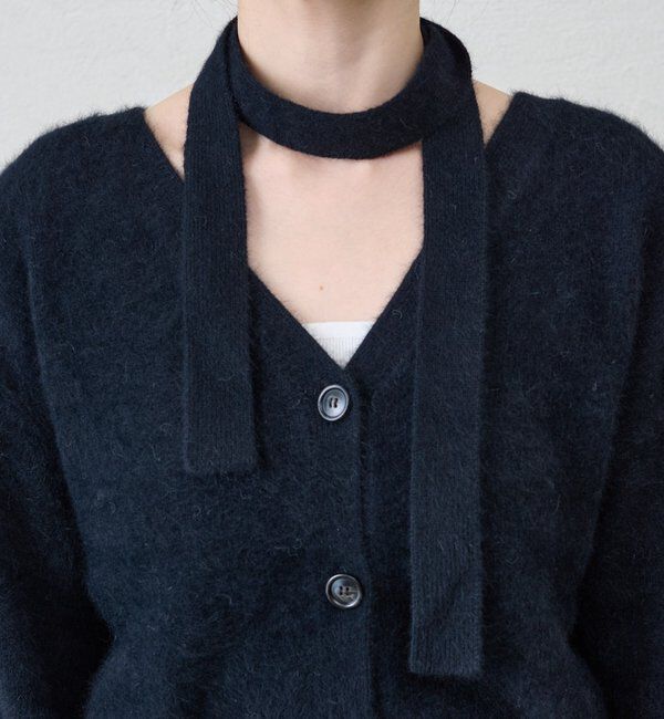  「ファーウールタイ付きカーディガン」|カーディガン|