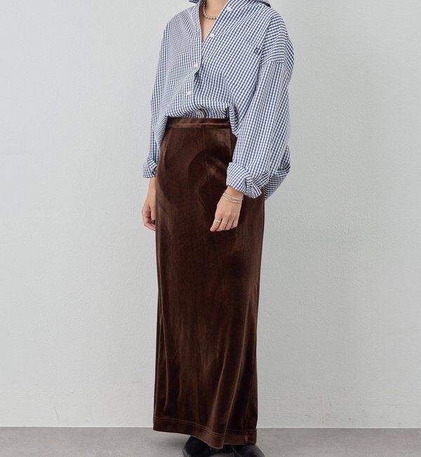  「【新色登場】【セットアップ対応】ベロアタイトスカート」|スカート|