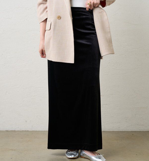  「【新色登場】【セットアップ対応】ベロアタイトスカート」|スカート|