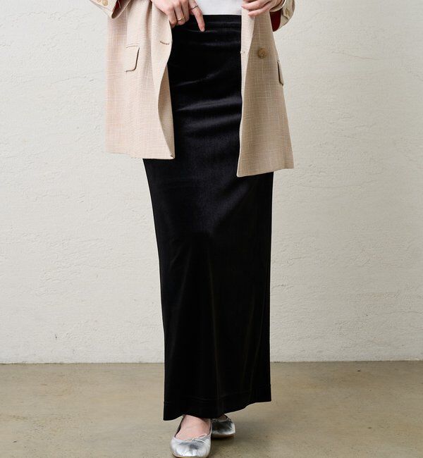  「【新色登場】【セットアップ対応】ベロアタイトスカート」|スカート|
