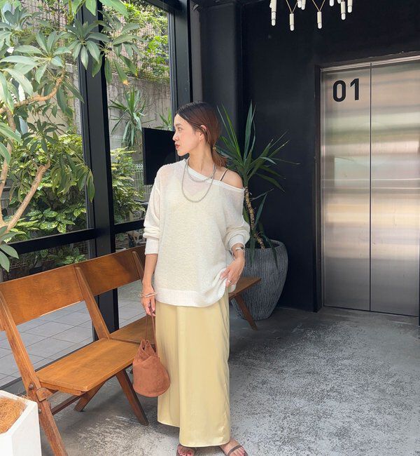  「《インフルエンサー@kanako_ikiコラボ》シアーウールプルオーバー」|ニット・セーター|