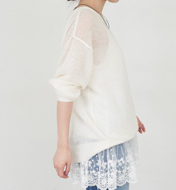  「《インフルエンサー@kanako_ikiコラボ》シアーウールプルオーバー」|ニット・セーター|
