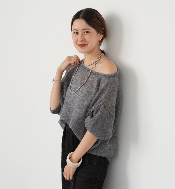  「《インフルエンサー@kanako_ikiコラボ》シアーウールプルオーバー」|ニット・セーター|