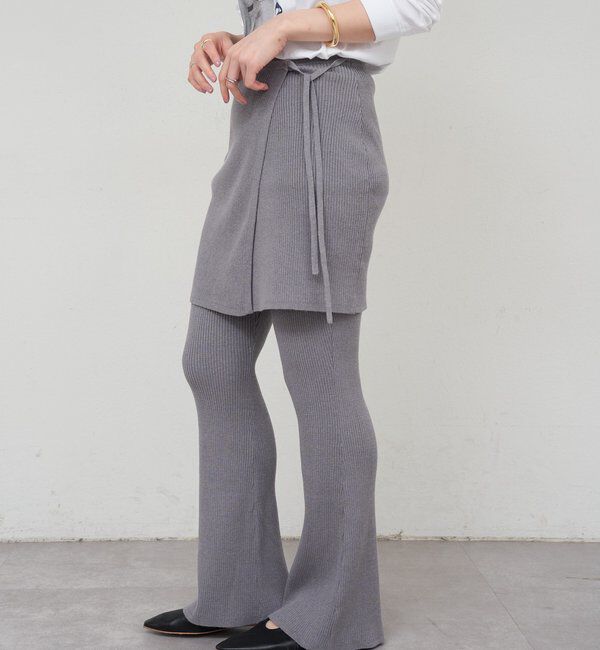  「ニットレイヤードパンツ」|チノ|