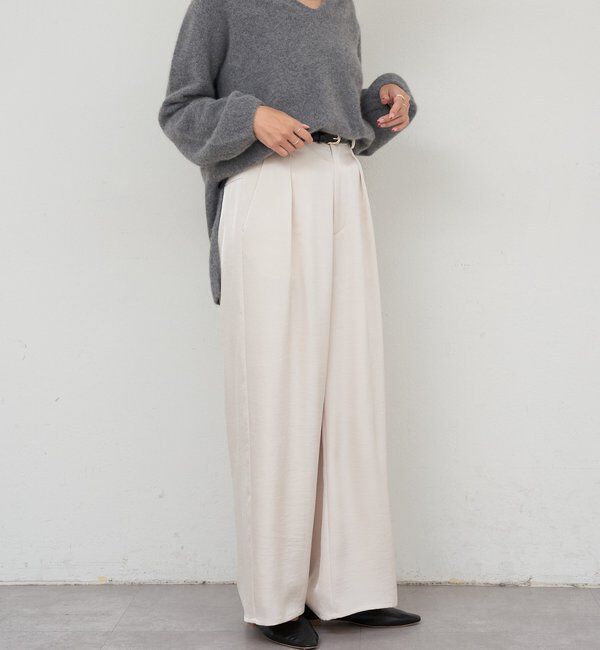  「サテンワイドパンツ」|チノ|