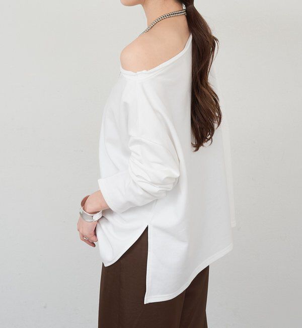  「サイドスリットオフショルスウェット」|Tシャツ・カットソー|
