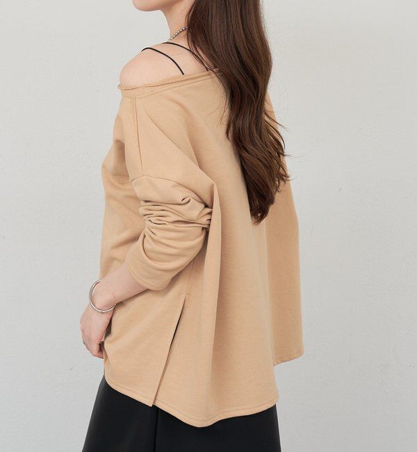  「サイドスリットオフショルスウェット」|Tシャツ・カットソー|