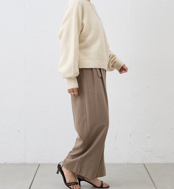  「ダブルタックストライプワイドパンツ」|チノ|