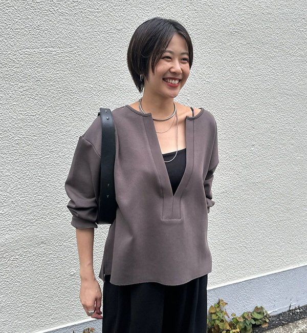  「【インフルエンサー＠tsuru00コラボ】スキッパーポンチプルオーバー」|ニット・セーター|