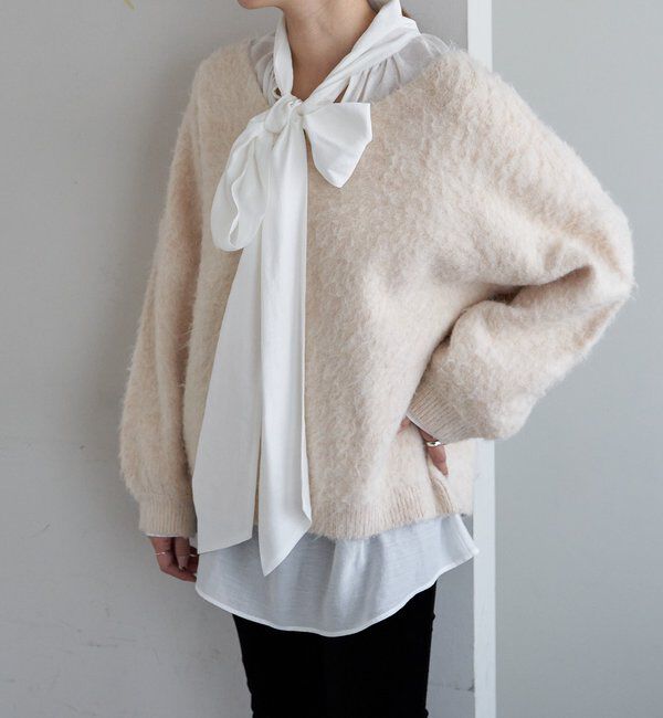  「【4色展開】【着映えニット】シャギーＶネックプルオーバー」|ニット・セーター|