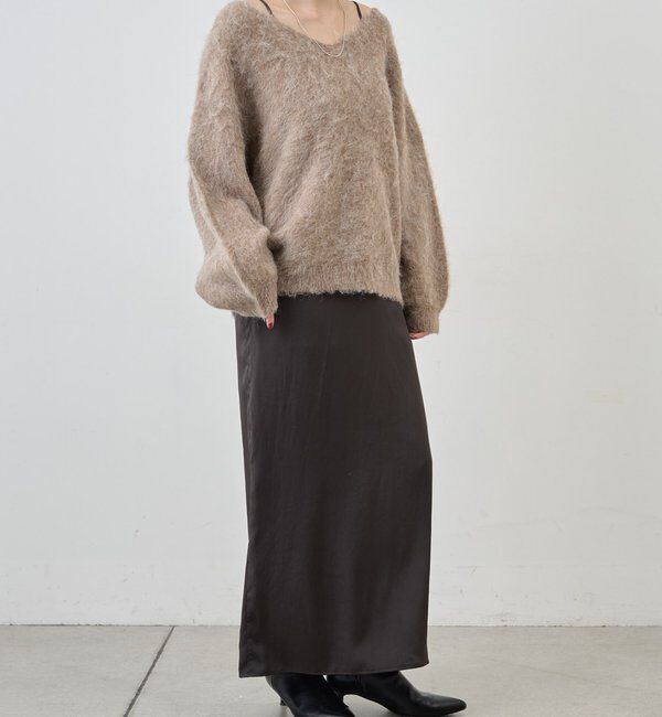  「【4色展開】【着映えニット】シャギーＶネックプルオーバー」|ニット・セーター|