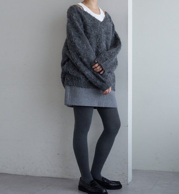  「【4色展開】【着映えニット】シャギーＶネックプルオーバー」|ニット・セーター|