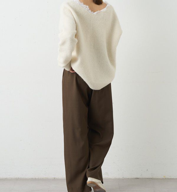  「レースＶネックウールニット」|ニット・セーター|