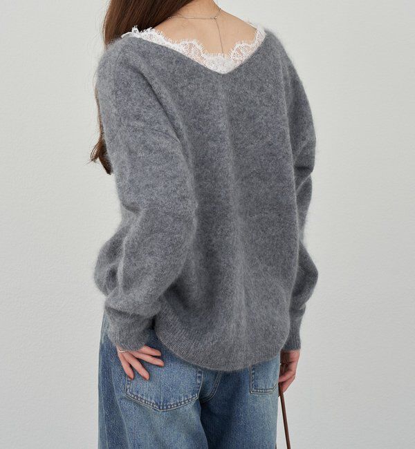  「レースＶネックウールニット」|ニット・セーター|