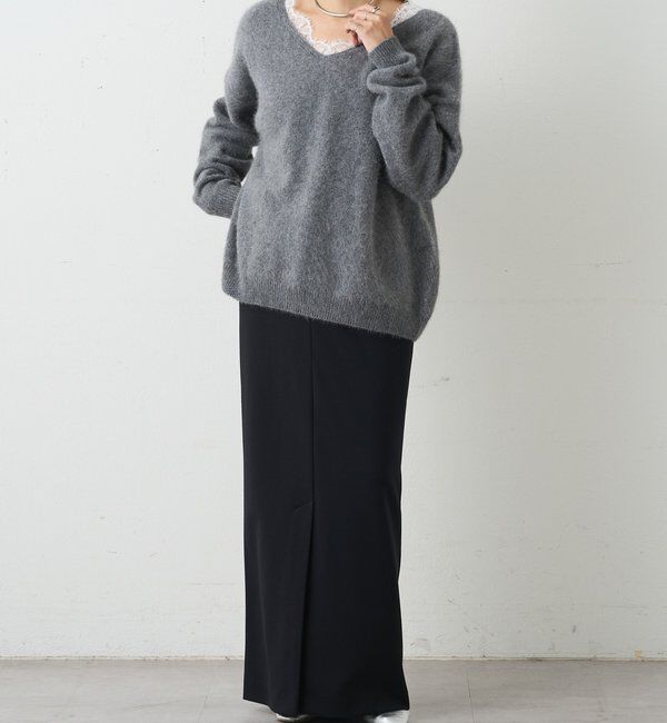  「レースＶネックウールニット」|ニット・セーター|