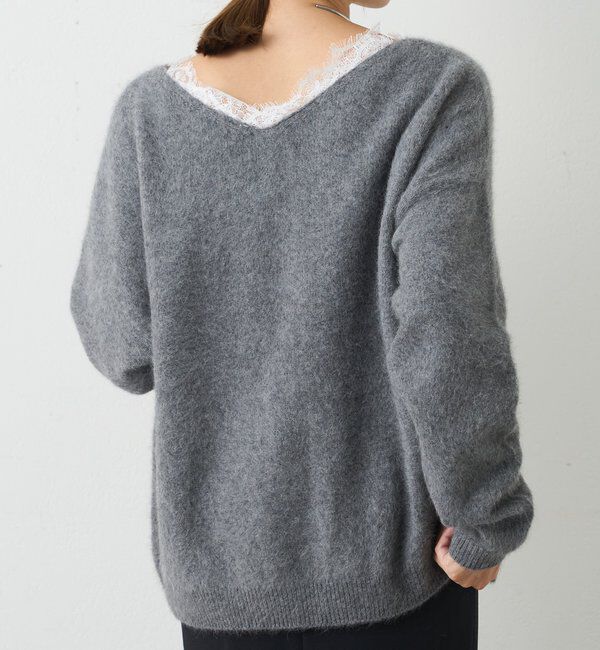  「レースＶネックウールニット」|ニット・セーター|