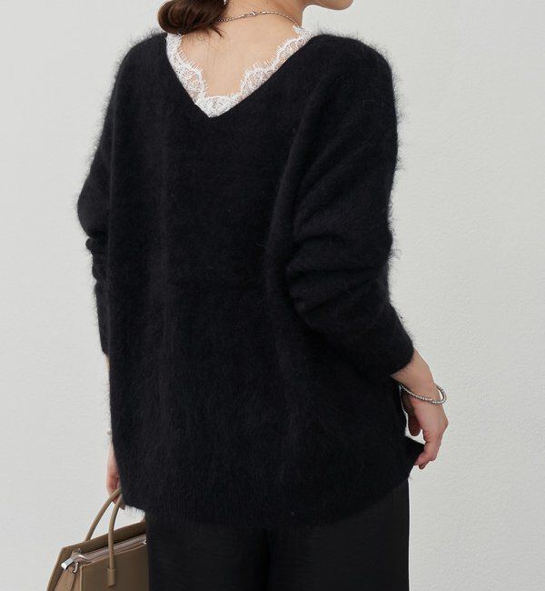 「レースＶネックウールニット」|ニット・セーター|