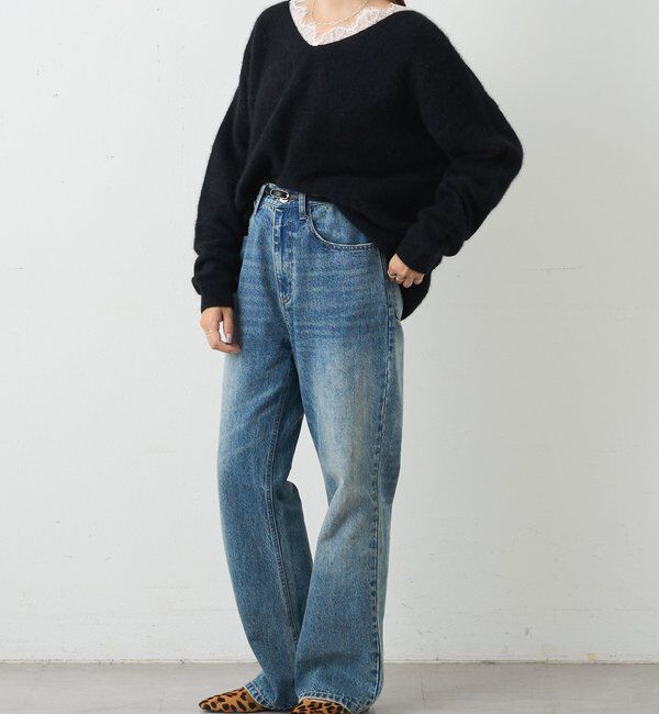  「レースＶネックウールニット」|ニット・セーター|