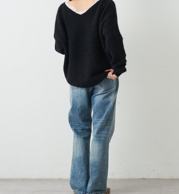  「レースＶネックウールニット」|ニット・セーター|