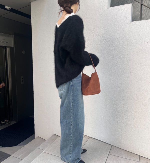  「レースＶネックウールニット」|ニット・セーター|