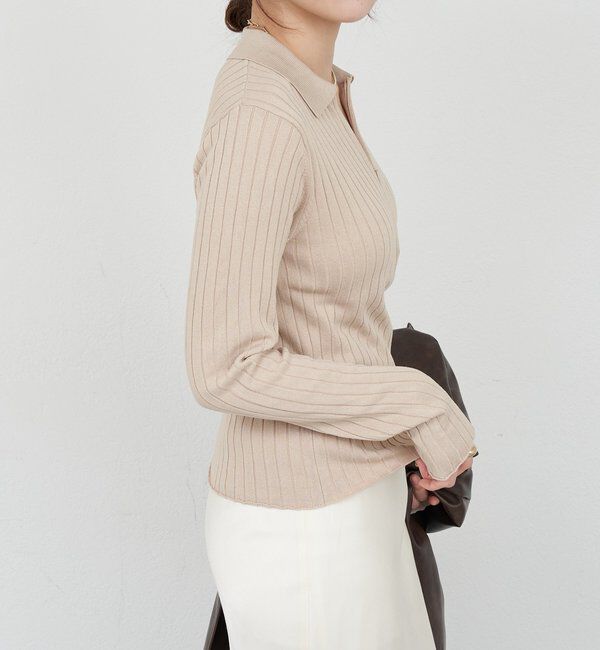  「ハーフジップリブニット」|ニット・セーター|