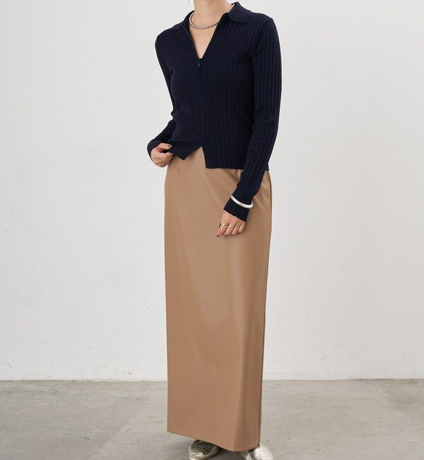  「ハーフジップリブニット」|ニット・セーター|