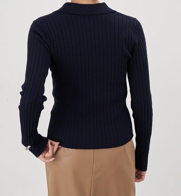  「ハーフジップリブニット」|ニット・セーター|