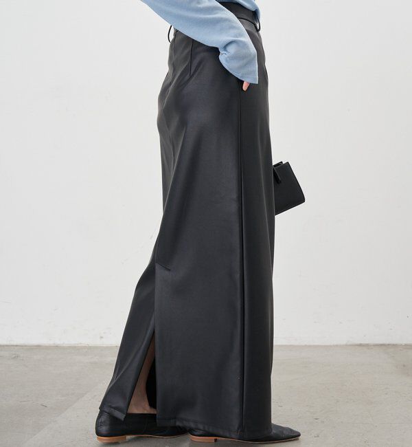  「【26SS予約】レザーマキシスカート」|スカート|