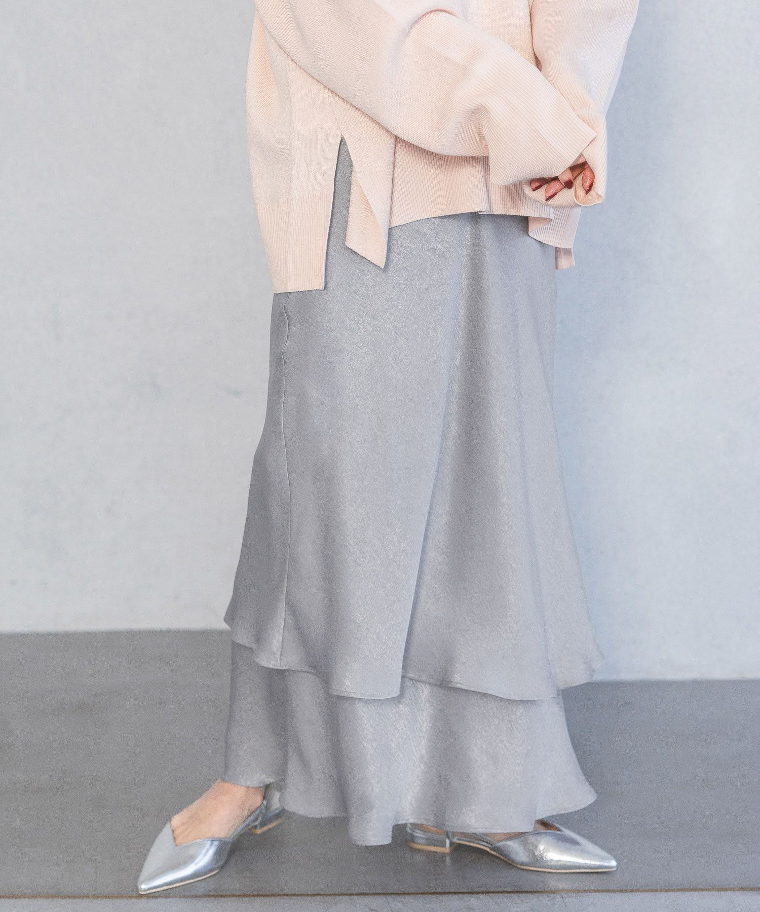 apart by lowrys「ティアードフレアスカート」|スカート|ライトグレー