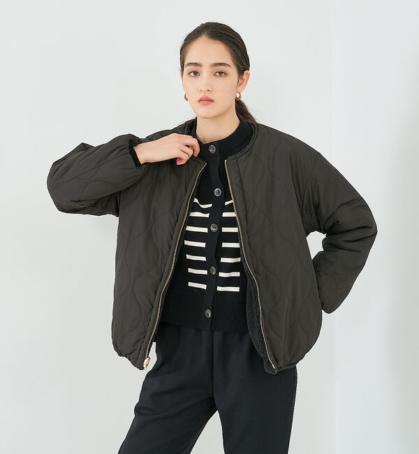 collex「【一部WEB限定カラー】タフタ&times;ボア リバーシブル中綿ブルゾン」|ブルゾン・スタジャン|