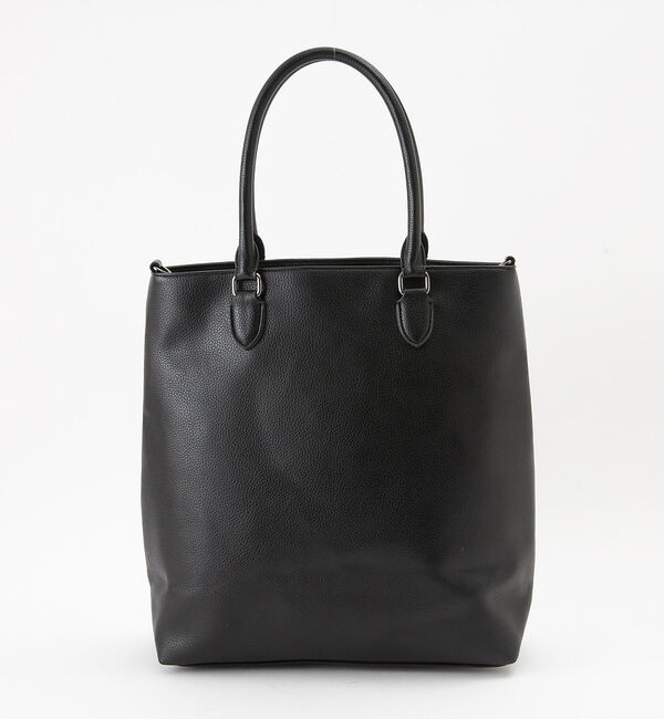 ABAHOUSE「【WEB別注】シボレザー 縦型 2WAY トートバッグ」|トートバッグ|ブラック