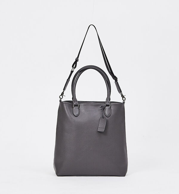 ABAHOUSE「【WEB別注】シボレザー 縦型 2WAY トートバッグ」|トートバッグ|グレー