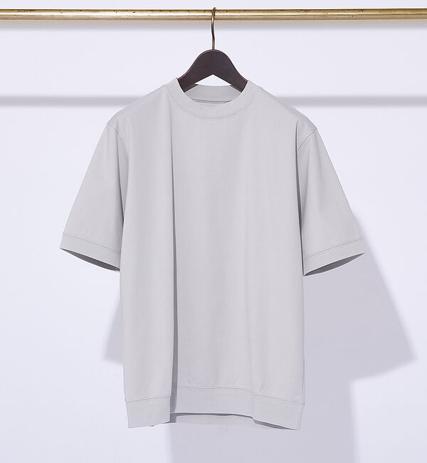 ABAHOUSE「【リブ付】シルケット ポンチ 半袖 Tシャツ」|Tシャツ・カットソー|グレージュ