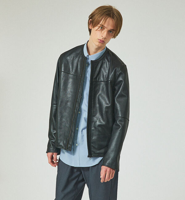 ABAHOUSE「【ナロウカラー】ラムレザー ブルゾン / シングルライダース」|その他|