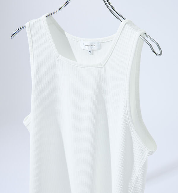 ABAHOUSE「【スクエアネック】ストレッチ テレコ タンクトップ」|キャミソール|