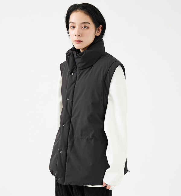 ABAHOUSE「【FORTUNA/フォルトゥナ】ダウンベスト/ファイバーダウンベスト/配色/ユニ」|ダウン|ブラック