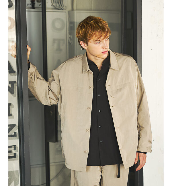 ABAHOUSE「【セットアップ対応】TUCK＆DARTS ワッシャーナイロン シャツブルゾン /」|シャツ・ブラウス|ベージュ