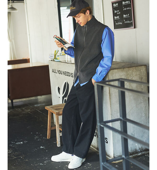 ABAHOUSE「12ゲージ ドライバーズニットベスト / ダブルジップ」|ニット・セーター|