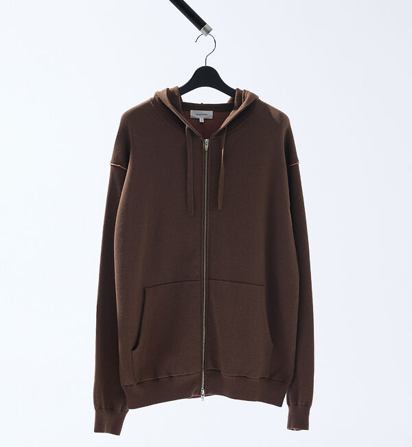 ABAHOUSE「【リバーシブルカラー】14Gコットン ニット ZIPパーカー」|パーカー|