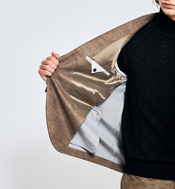 ABAHOUSE「【セットアップ対応】Down Fabric フェードスエード ジャケット / F」|テーラードジャケット|