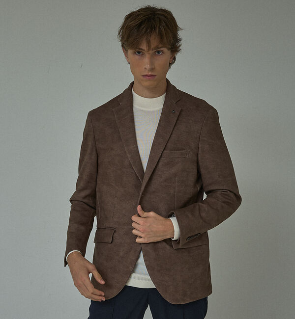 ABAHOUSE「【セットアップ対応】Down Fabric フェードスエード ジャケット / F」|テーラードジャケット|