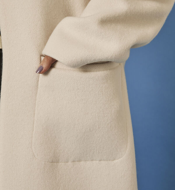 Rouge vif「ノーカラー ロングコート」|ノーカラーコート|