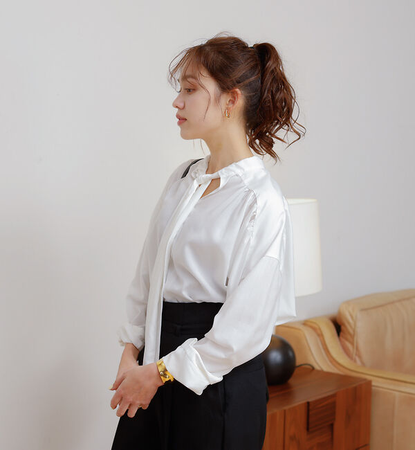 Rouge vif「前後 ２WAYギャザーボウタイブラウス」|シャツ・ブラウス|