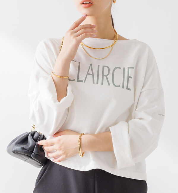 Rouge vif「ショート丈 ロゴミニ裏毛ロンT」|Tシャツ・カットソー|ホワイト