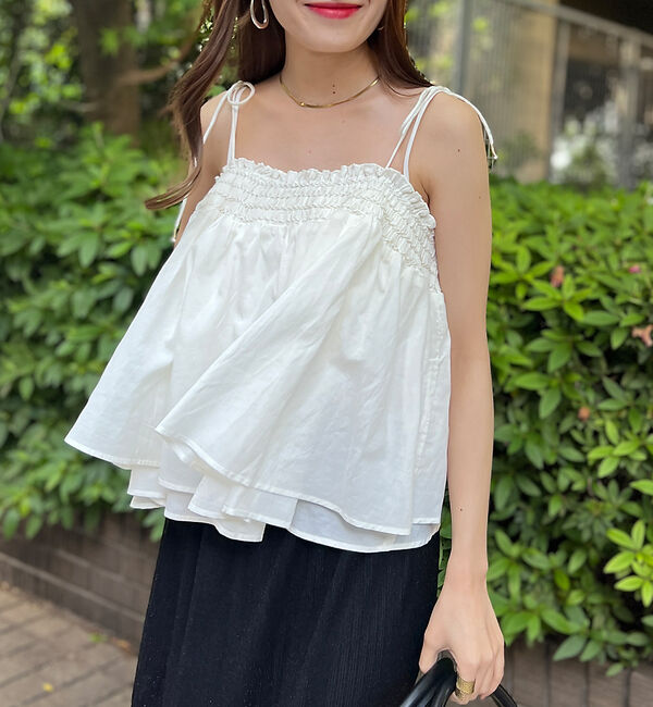 Rouge vif「ボイルスモッキングキャミソール」|キャミソール|