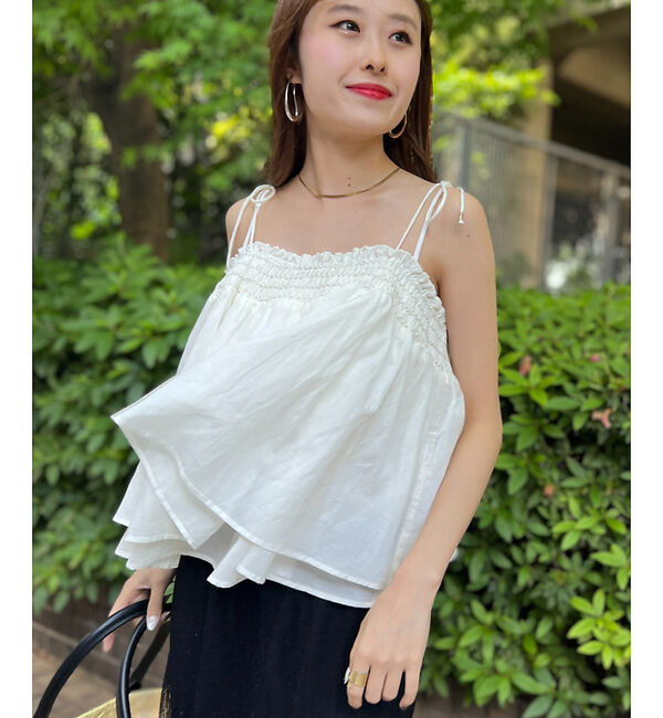 Rouge vif「ボイルスモッキングキャミソール」|キャミソール|